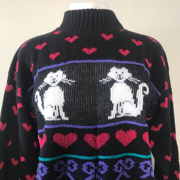 Vintage ADELE KNITWEAR Cat Lover Knit Sweater - Picture 3 of 8